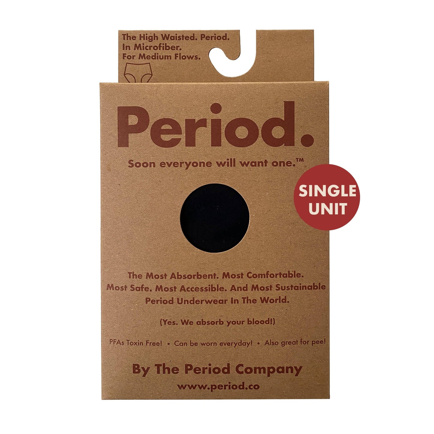 The High Waisted Period underwear in microfiber - Black XL