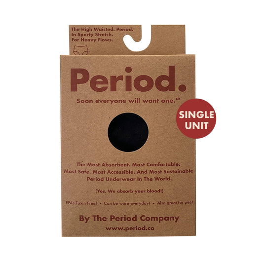 The High Waisted Period. underwear in Sporty Stretch -Black 2X