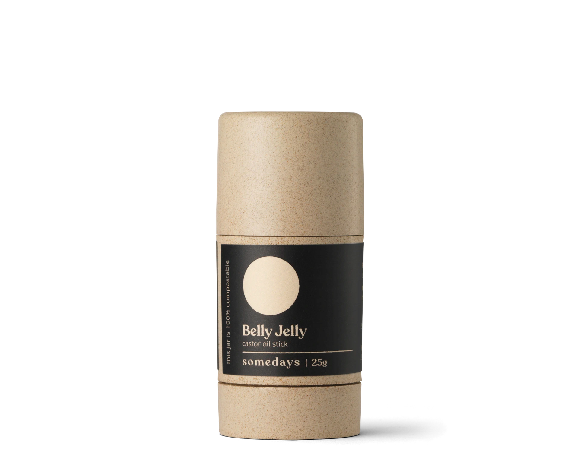 Belly Jelly product in a cardboard tube on a white background