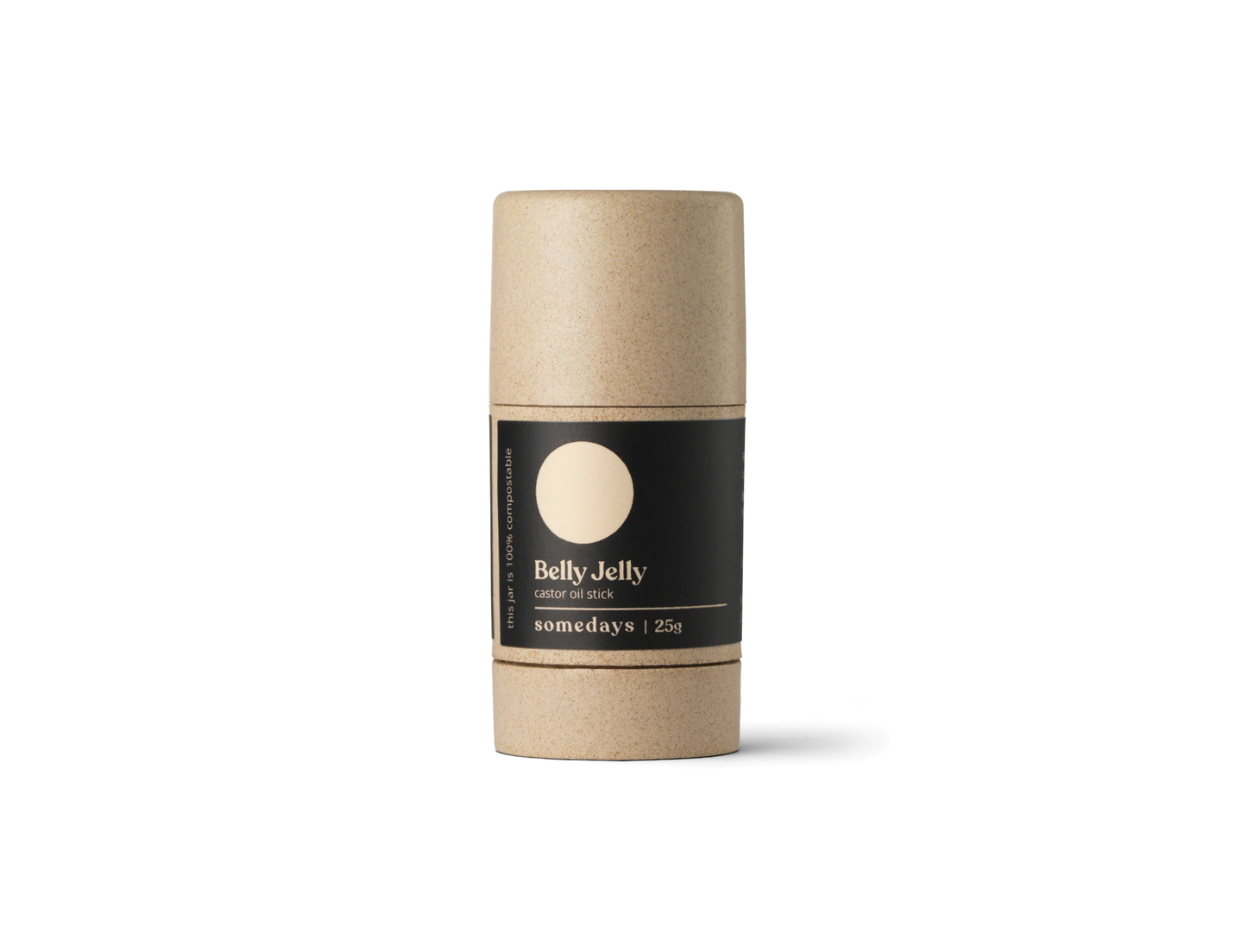 Belly Jelly product in a cardboard tube on a white background