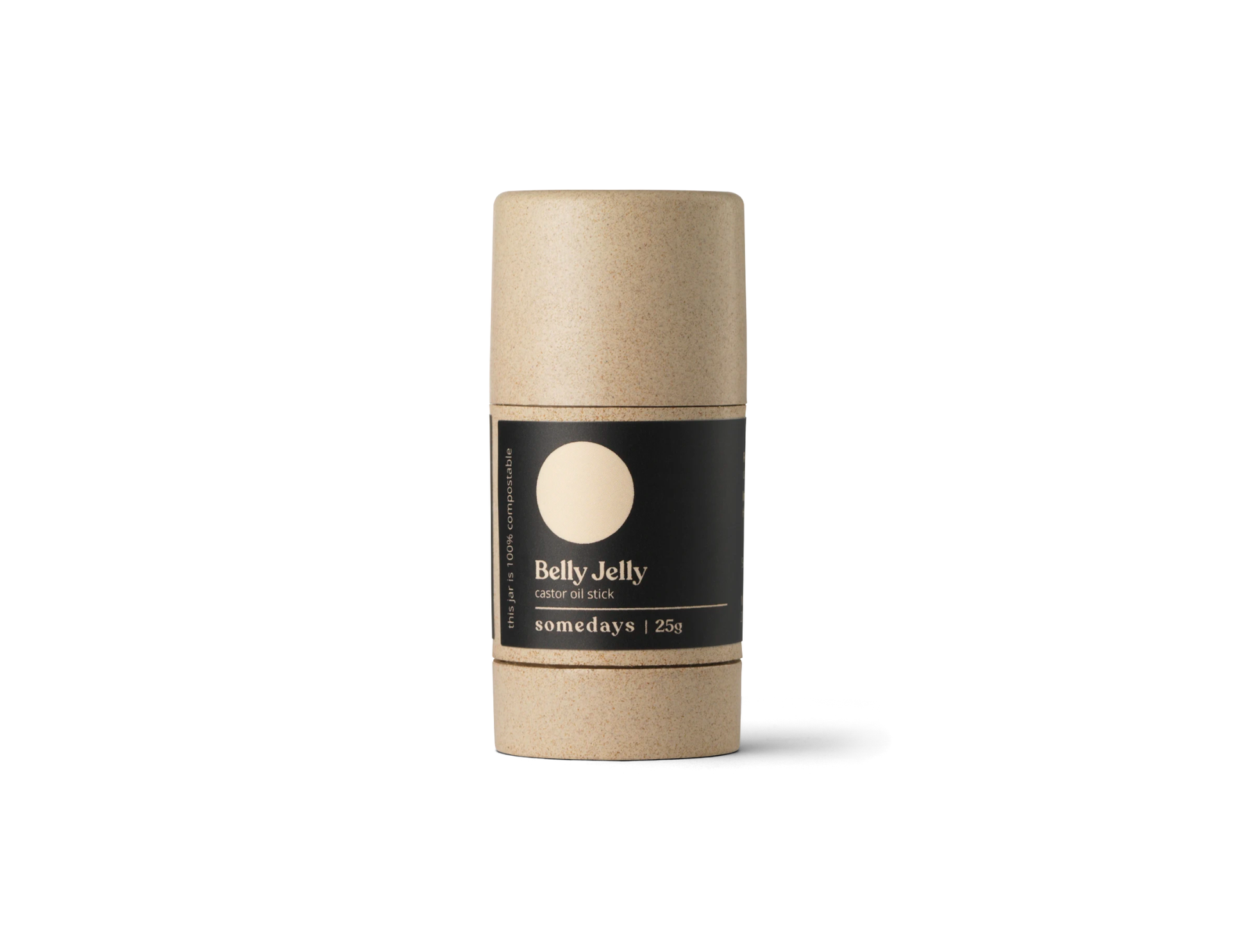 Belly Jelly product in a cardboard tube on a white background