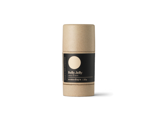 Belly Jelly product in a cardboard tube on a white background