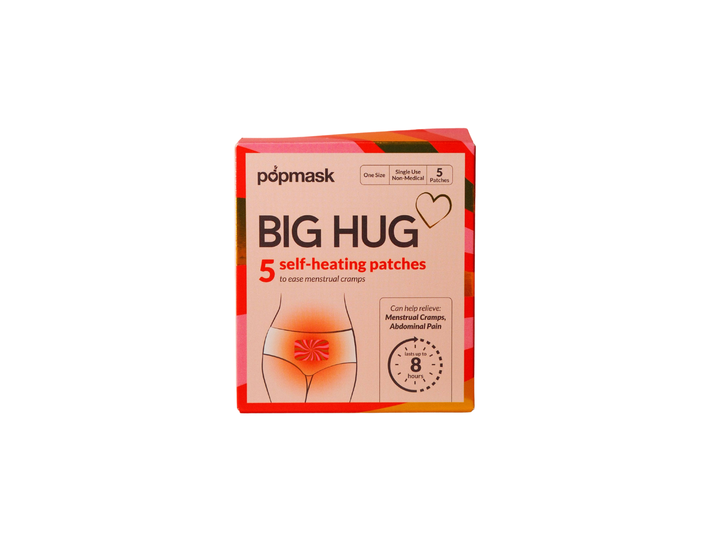 Big Hug Self Heating Patches box of 5 on a white background