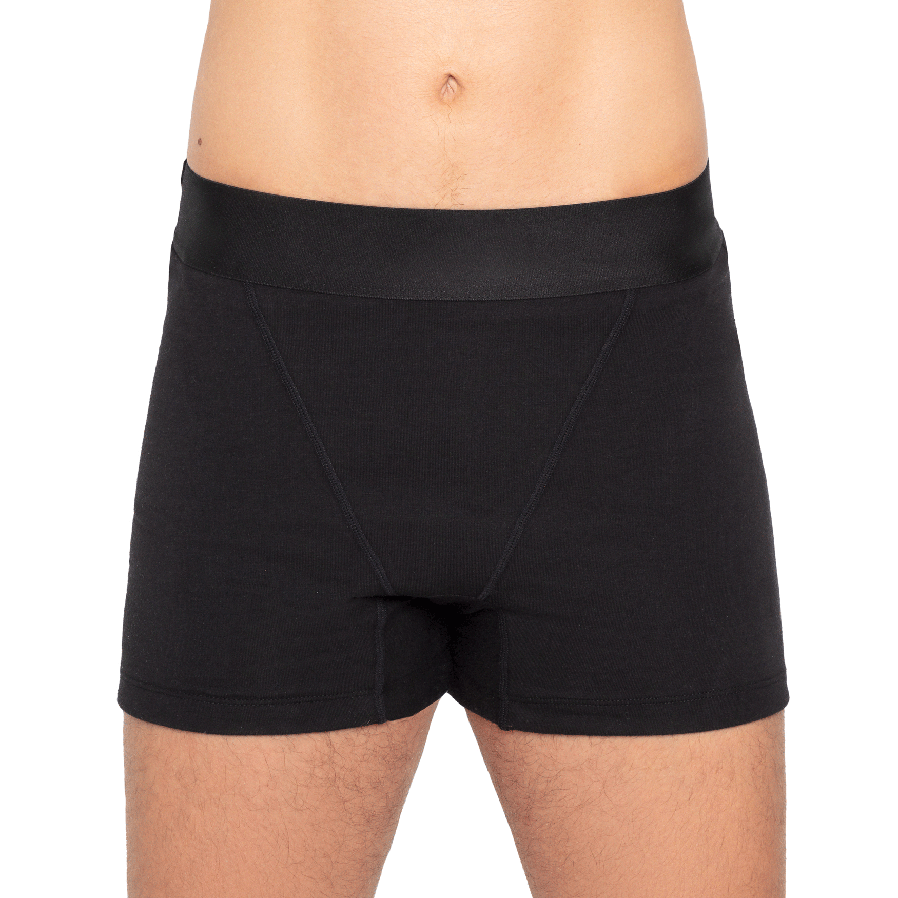 Menstrual sleeper boxers on a model rotating