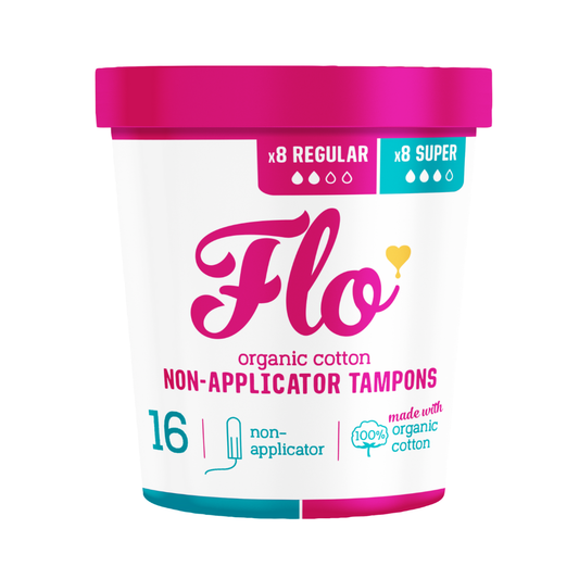 Flo Organic Cotton Non-Applicator Tampons 16 ct