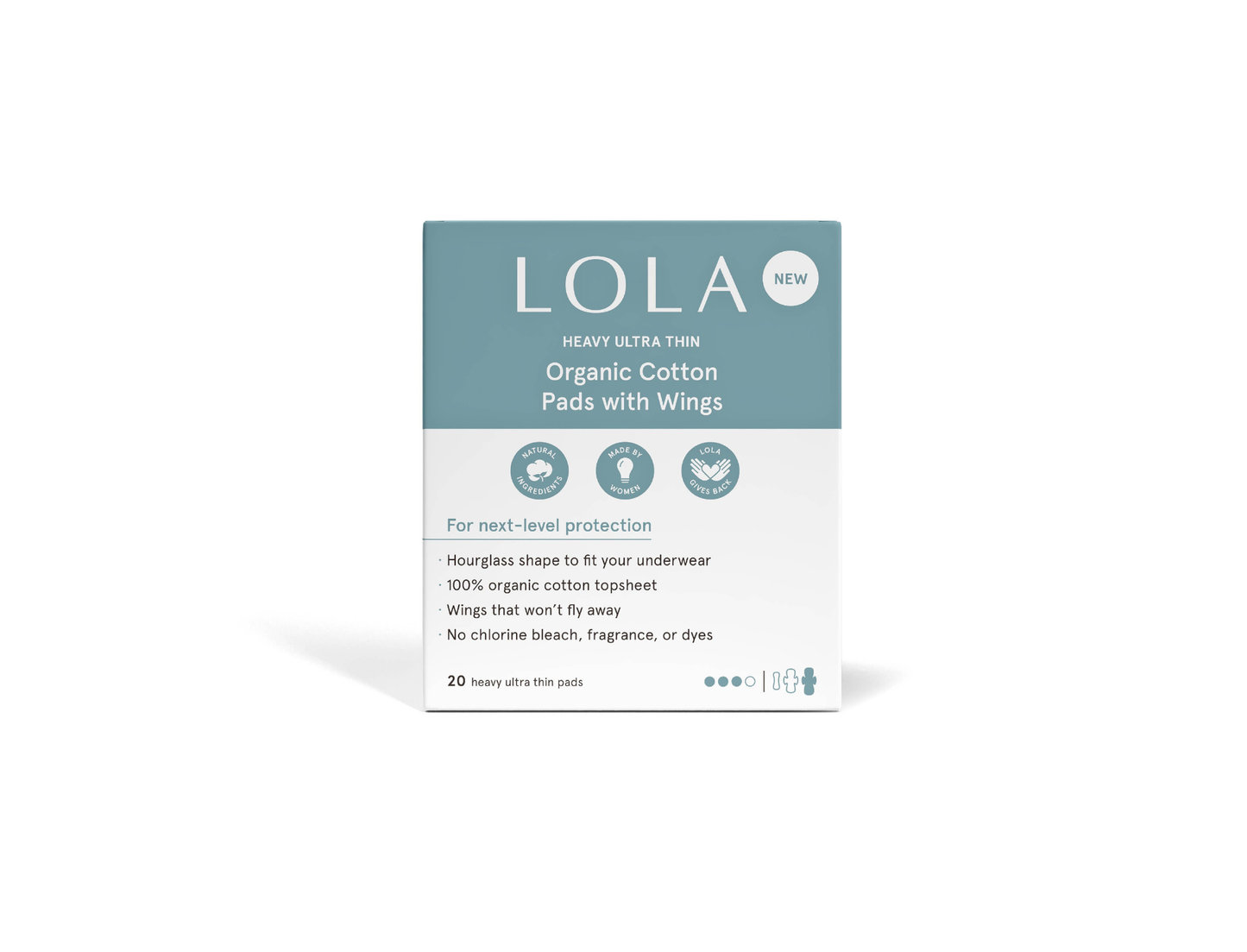 LOLA Ultra Thin Pads w/ Wings, Heavy 20ct