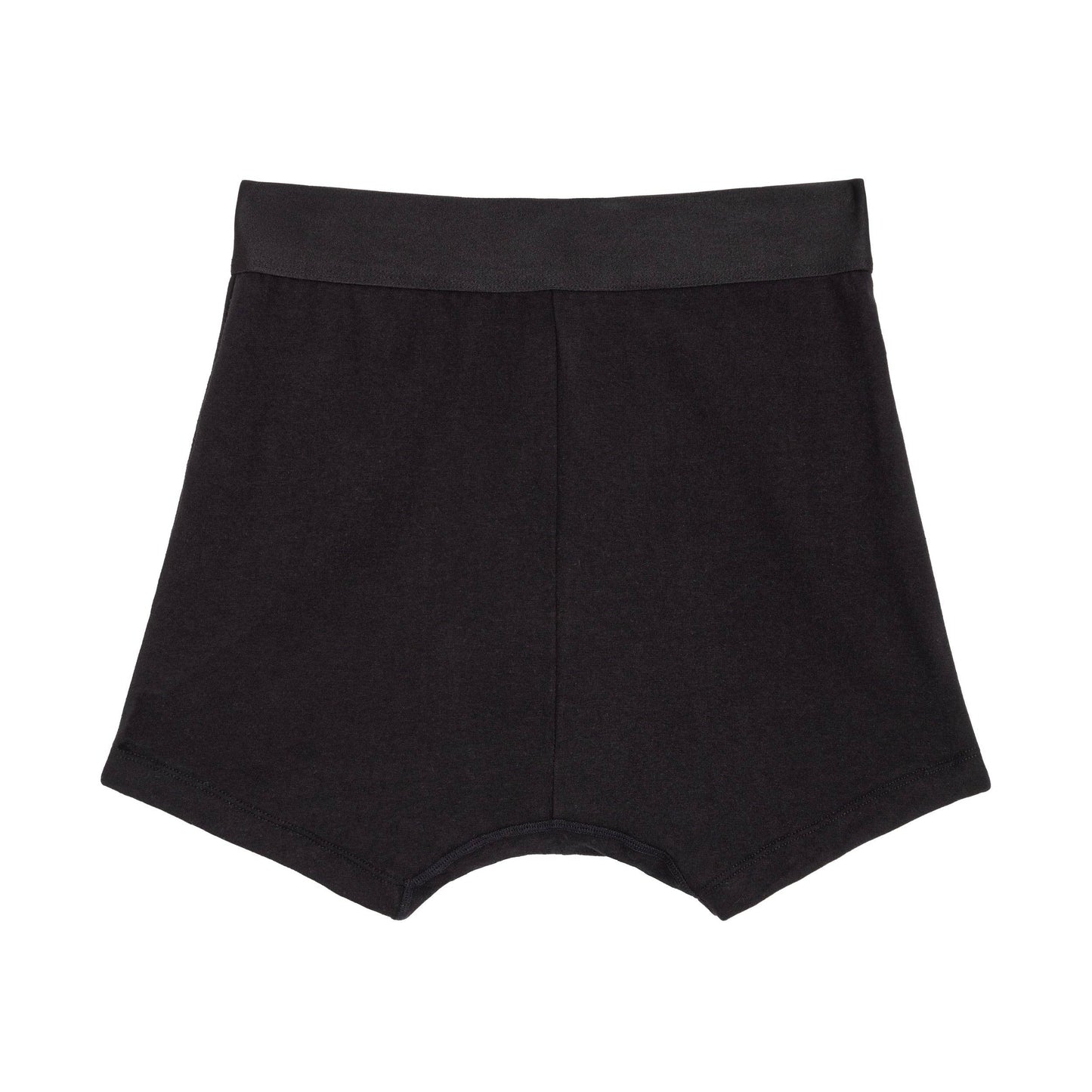 Menstrual Black boxer briefs on a white background