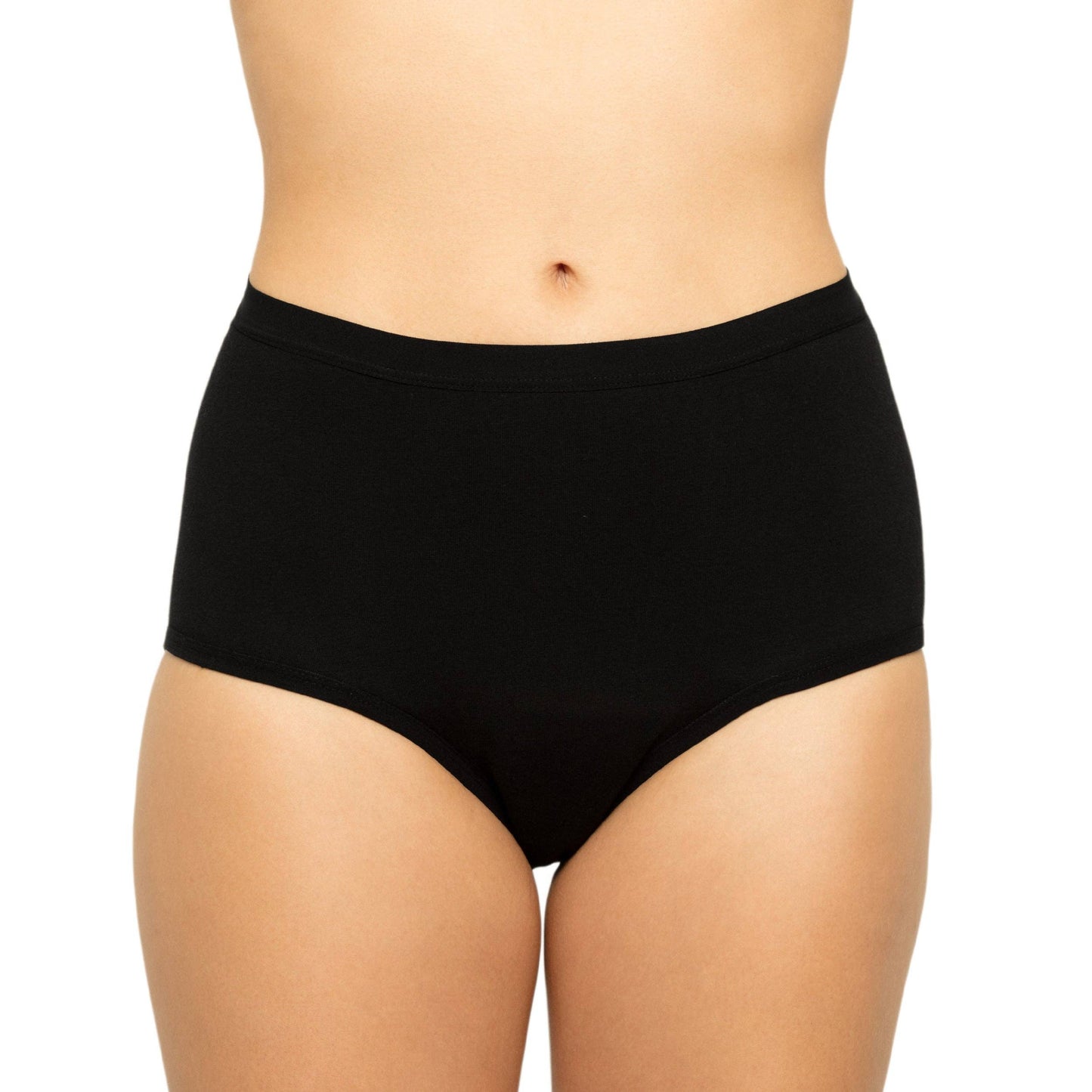 The High Waisted Period.  underwear in Cotton - Black  size: L