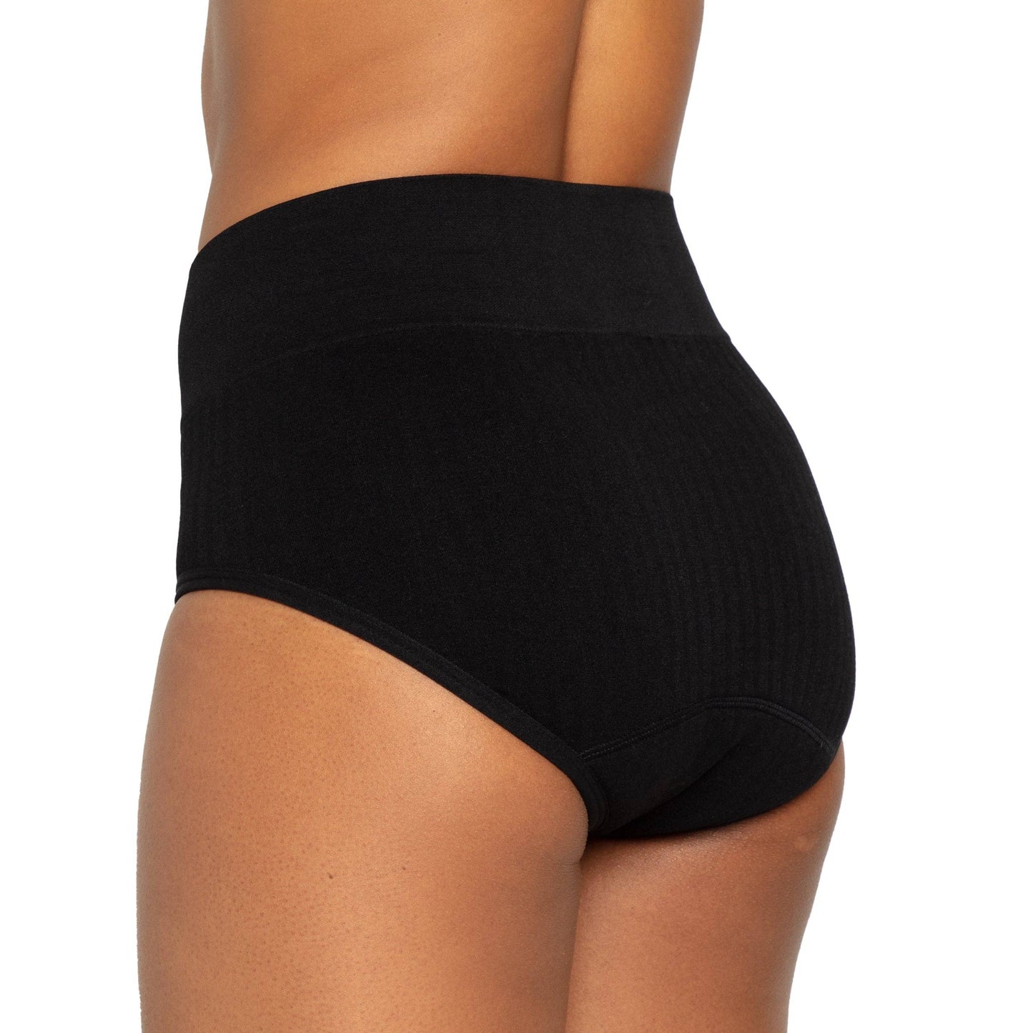 The High Waisted Period. underwear in Sporty Stretch -Black 2X